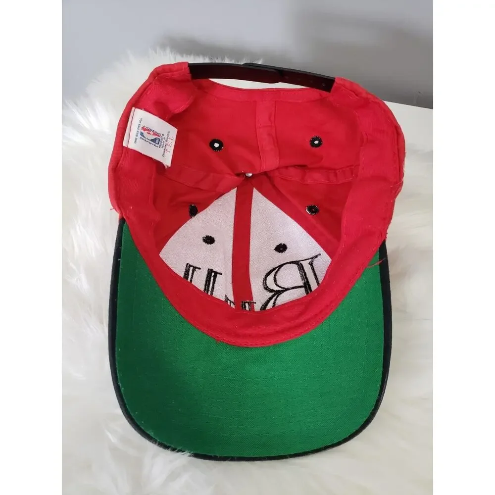 YOUTH Vintage‎ 90s NBA Chicago Bulls Snapback Hat Cap Red Deco Font T.E.I.